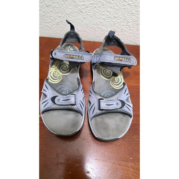 Merrell Women's Adjustable Strap Gray Sandals Patterned Footbed Size 7 - Picture 2 of 8